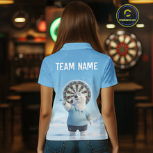 Load image into Gallery viewer, Custom Funny Polar Bear Plays Ice Dart Arrow Darts Polo Shirt For Women, Dart Team Jerseys NYN1819