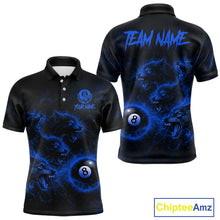 Load image into Gallery viewer, Horror Wolfs Blue Flames Smoke Pool 8 Ball Men Billiard Shirt Custom Ball Billiard Team Attire NYN2622
