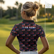 Load image into Gallery viewer, USA 250Th Anniversary Womens Golf Polo Shirt Custom Golf Pattern Patriotic Golf Tops |Black NYN3389