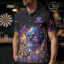 Load image into Gallery viewer, Custom Butterfly Skull Splatter Dartboard Men Darts Polo Shirt Colorful Dart Jerseys NYN1830