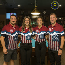 Load image into Gallery viewer, Black &amp; Red 8 Ball Crown Women's Billiard Polo &amp; 1/4 Zip Shirt Custom Billiard Team Jersey NYN2344
