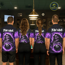 Load image into Gallery viewer, Lightning Purple Scary Grim Reaper Pool 8 Ball Women Billiard Shirt Custom Ball Billiard Team Attire NYN2624