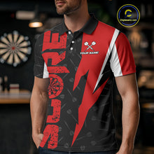 Load image into Gallery viewer, Red Score Dartboard Grunge Darts Shirt For Men - Custom Name &amp; Team Jersey NYN0612