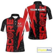 Load image into Gallery viewer, Red Score Dartboard Grunge Darts Shirt For Men - Custom Name &amp; Team Jersey NYN0612