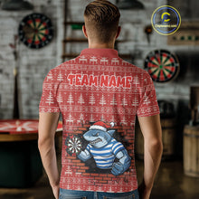 Load image into Gallery viewer, Funny Shark Dartboard Christmas Men Darts Polo Shirt Custom Xmas Dart Jerseys NYN1851