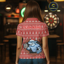 Load image into Gallery viewer, Funny Shark Dartboard Christmas Women Darts Polo Shirt Custom Xmas Dart Jerseys NYN1851