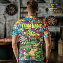 Load image into Gallery viewer, Cool Crocodile Dartboard Graffiti Darts Polo Shirt For Men Custom Funny Dart Jerseys NYN1852