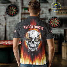 Load image into Gallery viewer, Fire Flame Custom Dartboard In Dripping Skulls Dart Shirts For Men, Dart Jerseys NYN0070