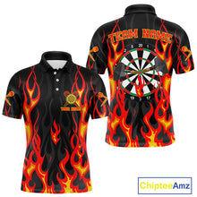 Load image into Gallery viewer, Custom Red Flames Dartboard Dart Shirts For Men Outfits Dart Team Jerseys NYN0072