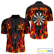 Load image into Gallery viewer, Custom Red Flames Dartboard Dart Shirts For Men Outfits Dart Team Jerseys NYN0072