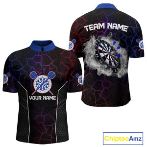 Multi-Color Thunder Lightning Smoke Dartboard Dart Shirts For Men, Dart Jerseys NYN0074