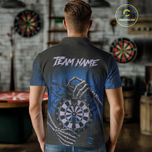 Load image into Gallery viewer, Custom Devil Skeleton Blue Dripping Dartboard Men Darts Polo Shirt Outfits Dart Jerseys NYN1856