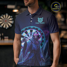 Load image into Gallery viewer, Custom Galaxy Purple Grim Reaper Dartboard Men Darts Polo Shirt Colorful Dart Jerseys NYN1865