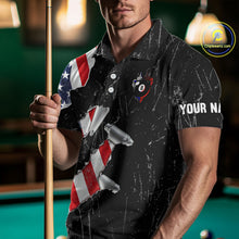 Load image into Gallery viewer, Black Stars 8 Ball Pool Men Billiard Team Shirt Personalized Polo &amp; 1/4-Zip Billiard Gifts NYN2381