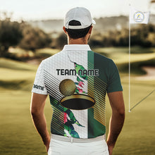 Load image into Gallery viewer, Mens Tropical Golf Shirts Monstera Pattern Golf Clothing Custom Green Golf Polo, Golf Upf Shirts NYN2996