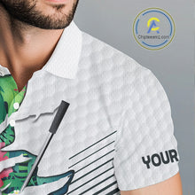 Load image into Gallery viewer, Mens Tropical Golf Shirts Monstera Pattern Golf Clothing Custom Green Golf Polo, Golf Upf Shirts NYN2996