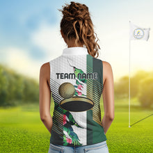 Load image into Gallery viewer, Womens Tropical Golf Shirts Monstera Pattern Golf Clothing Custom Green Golf Sleeveless Polo, Golf Upf Shirts NYN2996