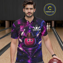 Load image into Gallery viewer, Funny Cowboy Bowling Ball Shirts For Men Custom Galaxy Tornado Bowling Team Jerseys NYN3414