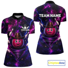 Load image into Gallery viewer, Funny Cowboy Bowling Ball Shirt For Women Custom Galaxy Tornado Bowling Team Jersey