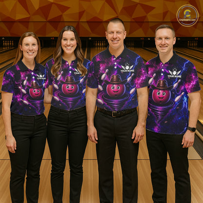 Funny Cowboy Bowling Ball Shirts For Men Custom Galaxy Tornado Bowling Team Jerseys NYN3414
