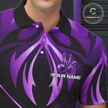 Load image into Gallery viewer, Male bowler wearing purple lightning bowling jersey during championship tournament, premium athletic apparel representing confidence, ambition and leadership.