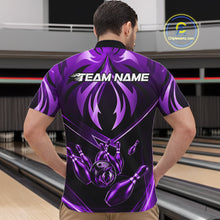Load image into Gallery viewer, Male bowler wearing purple lightning bowling jersey during championship tournament, premium athletic apparel representing confidence, ambition and leadership.