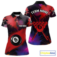 Load image into Gallery viewer, Grunge Paint Splatter Pink Ball 8 Billiard Shirts For Women Personalized Billiard Attire Gifts NYN2789