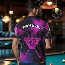 Load image into Gallery viewer, Grunge Paint Splatter Pink Ball 8 Billiard Shirts For Men Personalized Billiard Attire Gifts NYN2789