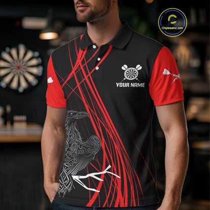 Custom Red Lines Celtic Raven Dart Arrows Dart Shirt For Men, Dart Team Jerseys NYN0105