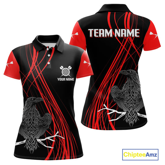 Custom Red Lines Celtic Raven Dart Arrows Dart Shirt For Women, Dart Team Jerseys NYN0105