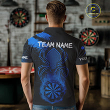 Load image into Gallery viewer, Blue Spider Men's Grunge Darts Shirt Smoke Dartboard - Custom Name For Darts Jersey NYN0468