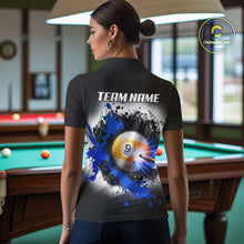 Load image into Gallery viewer, Lightning Blue Billiard 8 Ball &amp; 9 Ball Shirt For Women Custom Grunge Pool Team Billiard Jersey NYN3442