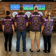 Load image into Gallery viewer, Thunder Lightning Purple Cracked Skull Dartboard Dart Polo Shirts For Women Custom Dart Team Shirts NYN2676