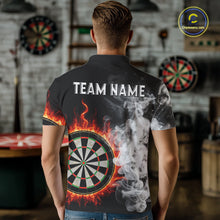 Load image into Gallery viewer, Custom White Smokes Red Flames Dartboard Dart Men Polo Jerseys Dart Team Shirt NYN1667