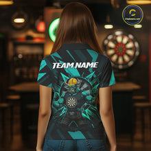 Load image into Gallery viewer, Turquoise Funny Muscle Bull Dartboard Custom Funny Darts Polo Shirt For Women Dart Jerseys NYN1955