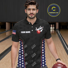 Load image into Gallery viewer, Personalized American Flag Eagle Bowling Shirts For Men Patriotic Bowling Pins And Ball Team Jersey NYN3074