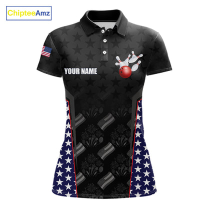 Personalized American Flag Eagle Bowling Shirts For Men Patriotic Bowling Pins And Ball Team Jersey NYN3074