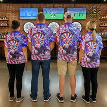 Load image into Gallery viewer, Funny Eagle Freedom Patriotic Darts Quarter-zip Shirt For Women Custom Holographic US Flag Dart Jerseys NYN2520