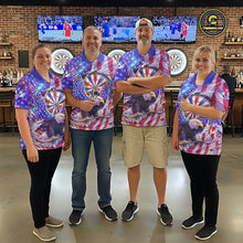 Load image into Gallery viewer, Funny Eagle Freedom Patriotic Darts Quarter-zip Shirt For Women Custom Holographic US Flag Dart Jerseys NYN2520