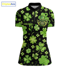 Load image into Gallery viewer, Funny Eagle Dartboard Shamrock Women Darts Quarter-Zip  Shirt Custom St Patrick's Day Darts Team Jersey NYN2531