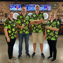 Load image into Gallery viewer, Funny Eagle Dartboard Shamrock Men Darts Quarter-Zip Shirt Custom St Patrick's Day Darts Team Jersey NYN2531