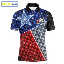 Load image into Gallery viewer, Lightning Texas Flag Black Bowling Shirts For Men Custom Patriotic Team Bowling Jersey NYN3273