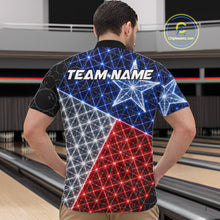 Load image into Gallery viewer, Lightning Texas Flag Black Bowling Shirts For Men Custom Patriotic Team Bowling Jersey NYN3273