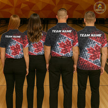 Load image into Gallery viewer, Lightning Canada Flag Black Bowling Shirts For Women Custom Patriotic Team Bowling Jersey NYN3274