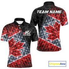 Load image into Gallery viewer, Lightning Canada Flag Black Bowling Shirts For Men Custom Patriotic Team Bowling Jersey NYN3274
