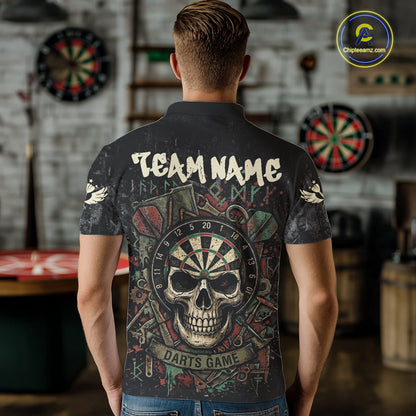 Graffiti Grunge Skull Darts Shirt For Men Custom Name & Team Skull Dart Outfits Jerseys NYN3115