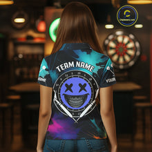 Load image into Gallery viewer, Smile Face Dartboard Custom Funny Colorful Women&#39;s Dart Polo Shirts, Dart Team Jerseys NYN0790