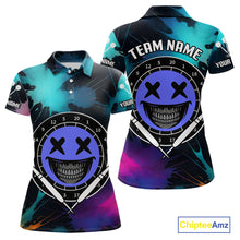 Load image into Gallery viewer, Smile Face Dartboard Custom Funny Colorful Women&#39;s Dart Polo Shirts, Dart Team Jerseys NYN0790