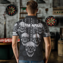 Load image into Gallery viewer, Custom Grey Skulls Dartboards Dart Shirts For Men, Dart Team Jerseys NYN0019