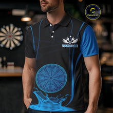 Load image into Gallery viewer, Azure Water Lightning Dartboard &amp; Fish Darts Shirt For Men - Custom Name &amp; Team NYN0617
